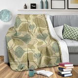 Ginkgo Leaves Design Pattern Premium Blanket