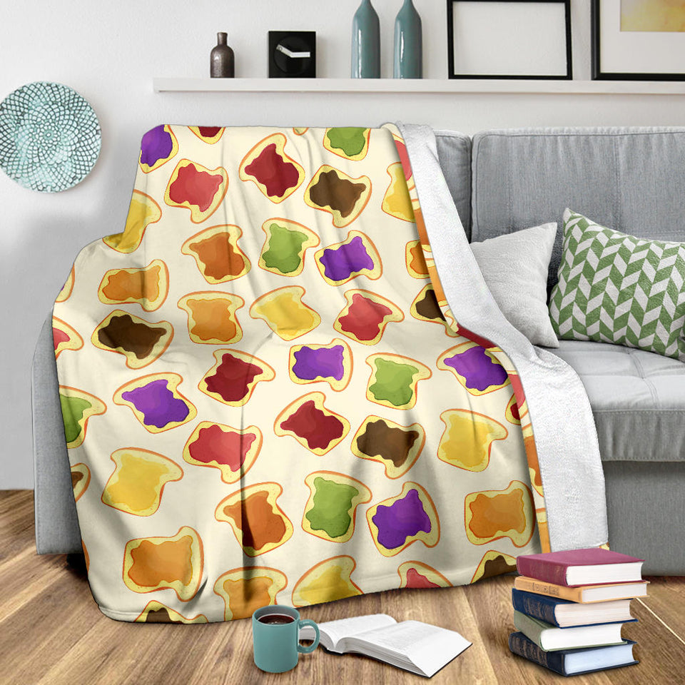 Bread Toast Pattern Print Design 02 Premium Blanket