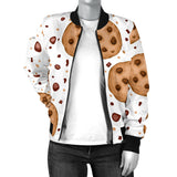 Chocolate Chip Cookie Pattern Women'S Bomber Jacket