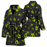 Alien Pattern Print Design 02 Women's Bathrobe