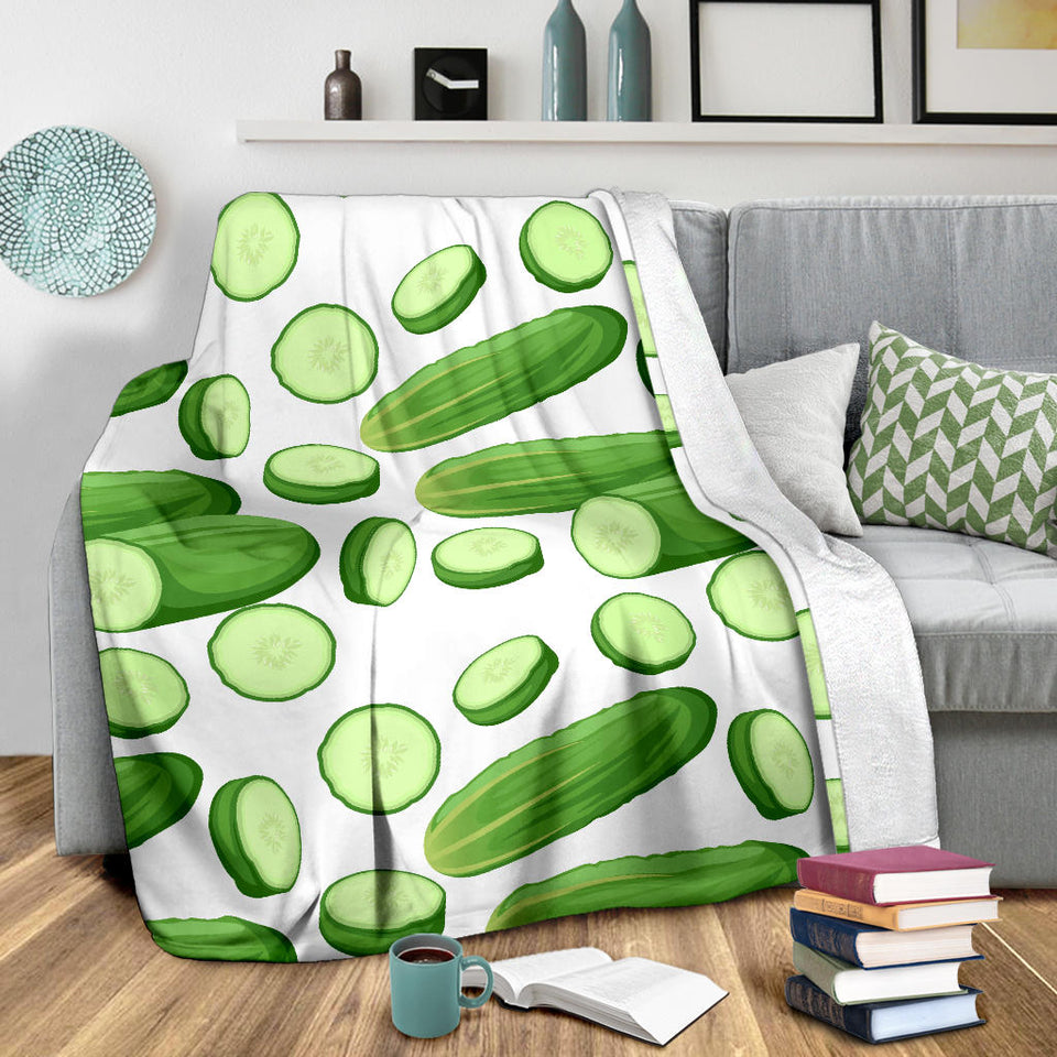 Cucumber Whole Slices Pattern Premium Blanket