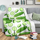 Cucumber Whole Slices Pattern Premium Blanket