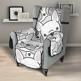 Cute french bulldog head pattern Chair Cover Protector