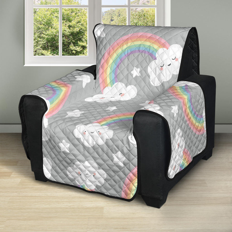 Cute rainbow clound star pattern Recliner Cover Protector
