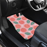 Grapefruit Leaves Flower Pink Background Front Car Mats
