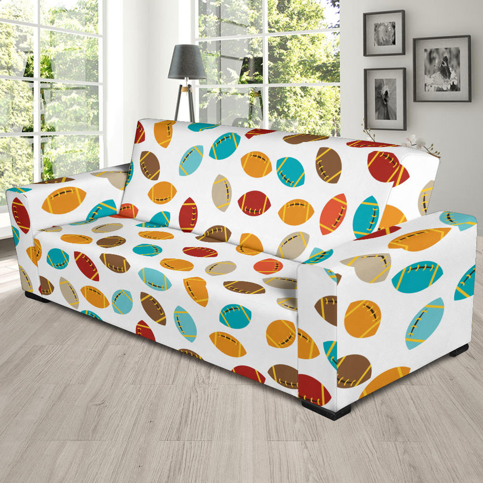 Colorful American Football Ball Pattern Sofa Slipcover
