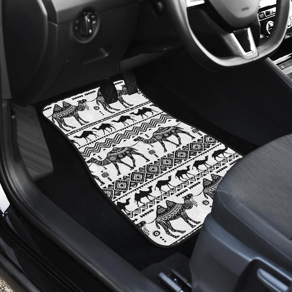 Camel Polynesian Tribal Pattern Front And Back Car Mats