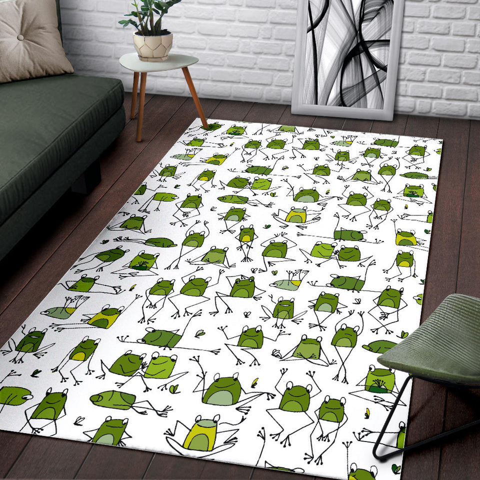 Sketch Funny Frog Pattern Area Rug