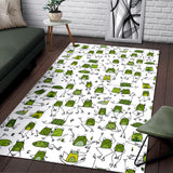 Sketch Funny Frog Pattern Area Rug