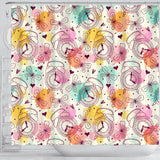 Clock Butterfly Pattern Shower Curtain Fulfilled In US