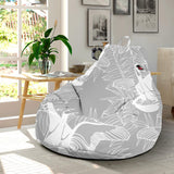 White Swan Gray Background Bean Bag Cover