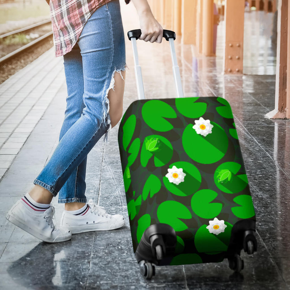 Frog Waterlily Pattern Luggage Covers