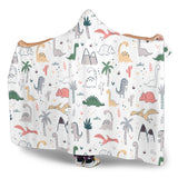 Cute Cartoon Dinosaurs Tree Pattern Hooded Blanket