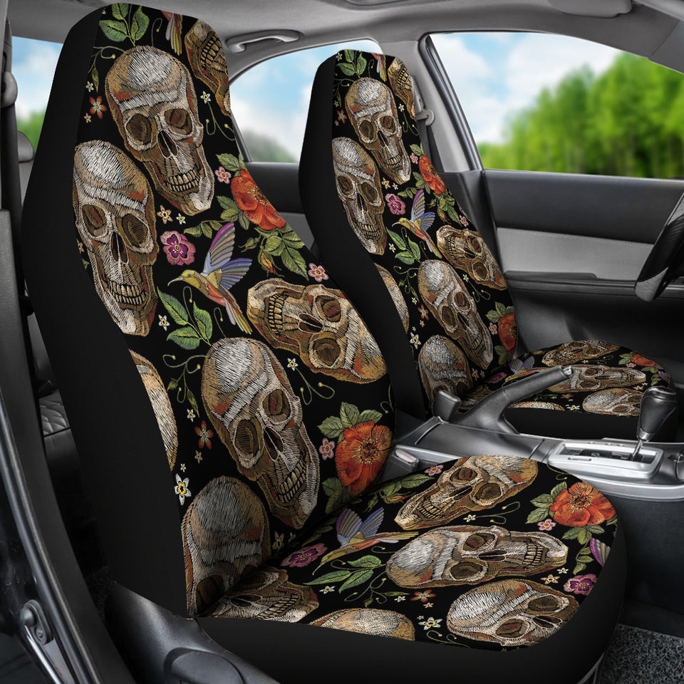 Skull Rose Humming Bird Flower Pattern  Universal Fit Car Seat Covers