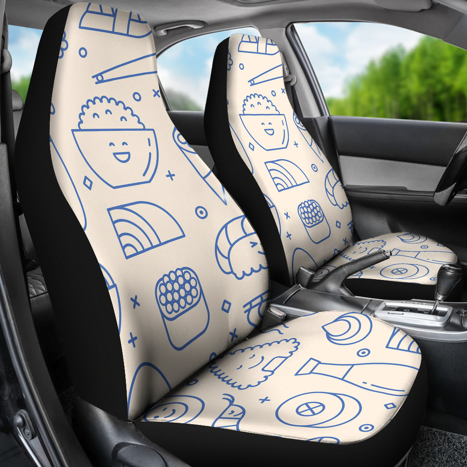 Cute Sushi Icon Pattern  Universal Fit Car Seat Covers