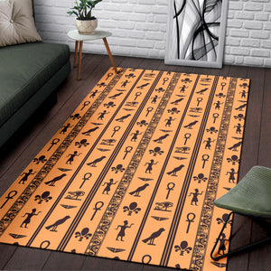 Egypt Hieroglyphics Pattern Print Design 02 Area Rug