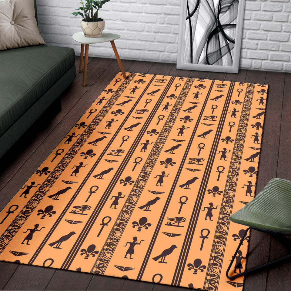 Egypt Hieroglyphics Pattern Print Design 02 Area Rug