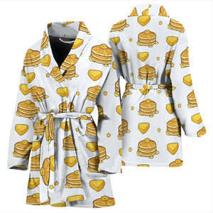 Pancake Pattern Print Design 03 Women's Bathrobe