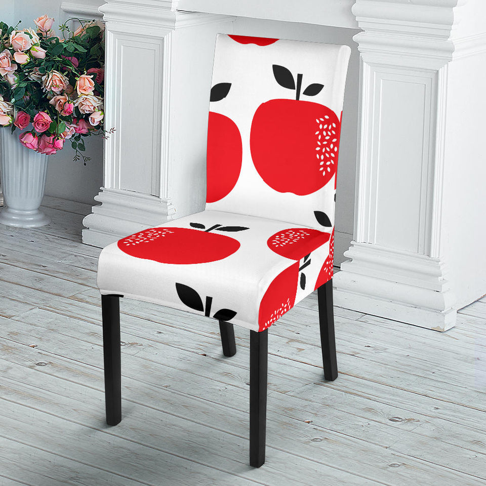 Red Apples White Background Dining Chair Slipcover