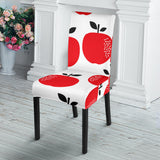 Red Apples White Background Dining Chair Slipcover