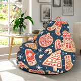 Christmas Gingerbread Cookie Pattern Bean Bag Cover