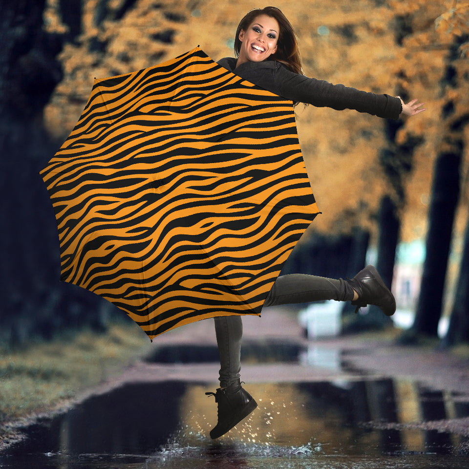 Bengal Tigers Skin Print Pattern Background Umbrella