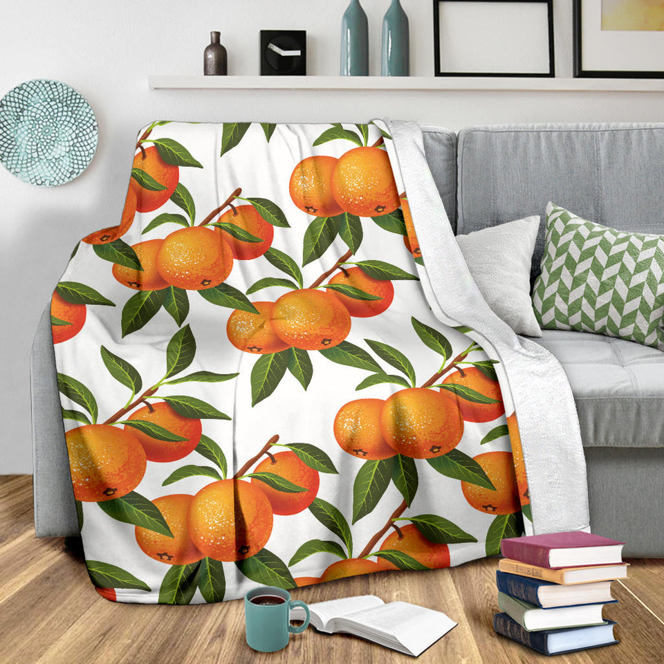 Oranges Pattern Background Premium Blanket