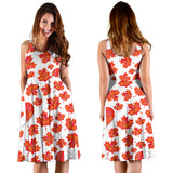 Canada Pattern Print Design 02 Sleeveless Midi Dress