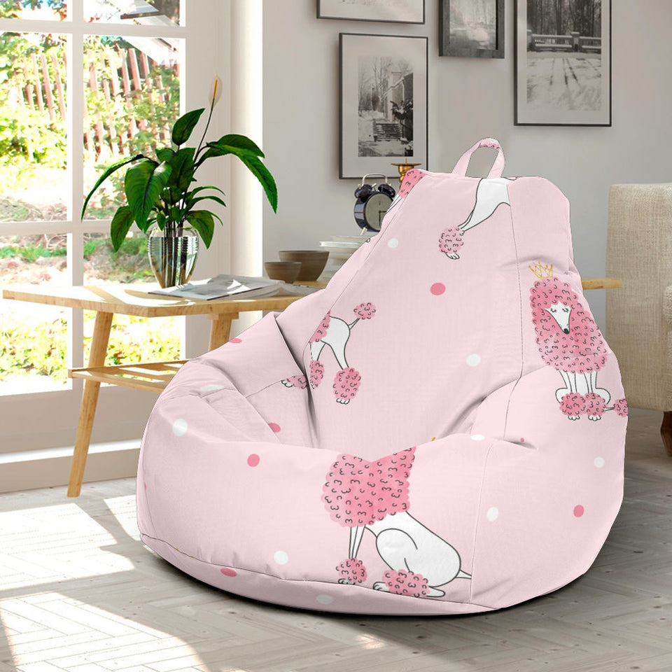 Poodle Dog Pink Color Theme Bean Bag Cover