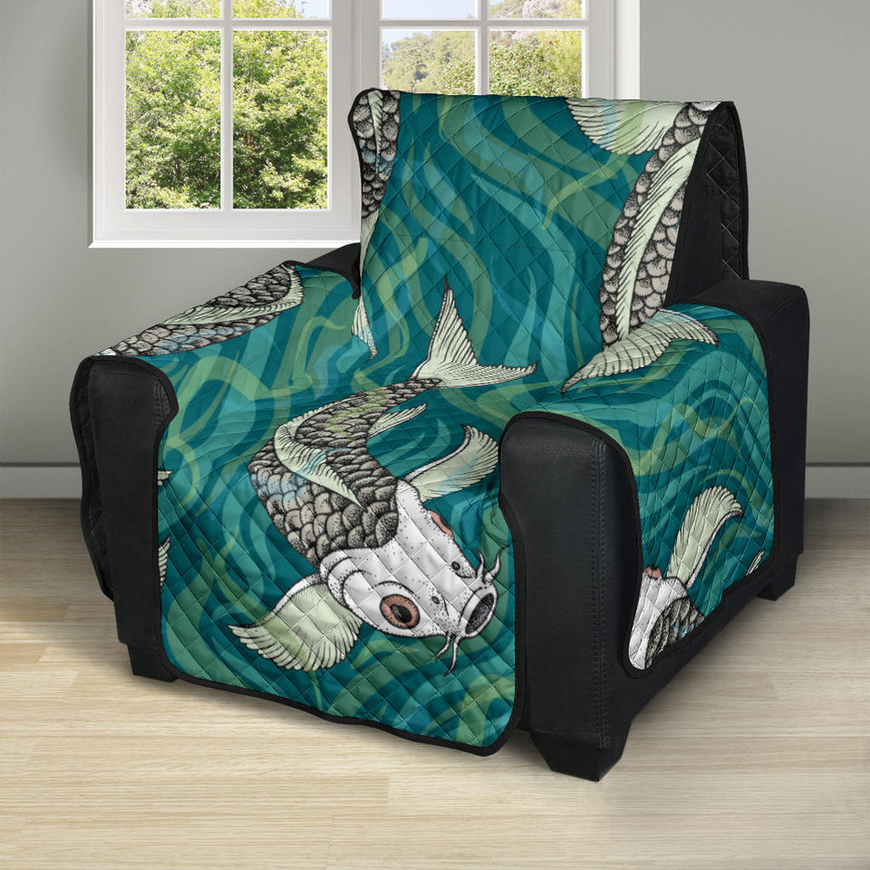 Koi Fish Carp Fish lotus pattern Recliner Cover Protector