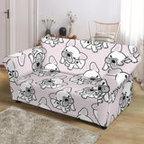 Cute French Bulldog Pattern Loveseat Couch Slipcover