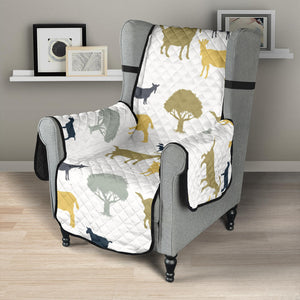 Silhouettes of goat and tree pattern Chair Cover Protector