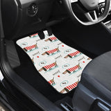Cute Dachshund Bone Pattern Front And Back Car Mats