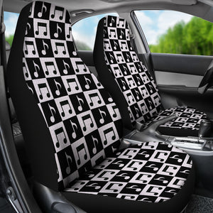 Music Notes Pattern Print Design 01 Universal Fit Car Seat Covers
