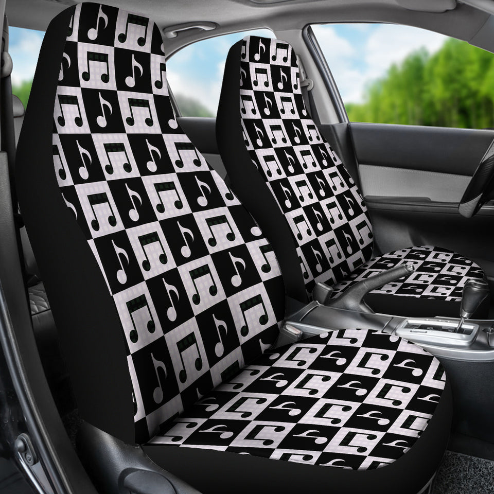 Music Notes Pattern Print Design 01 Universal Fit Car Seat Covers