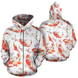 Watercolor Koi Fish Carp Fish Pattern Zip Up Hoodie