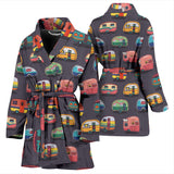 Camper Van Pattern Print Design 02 Women's Bathrobe