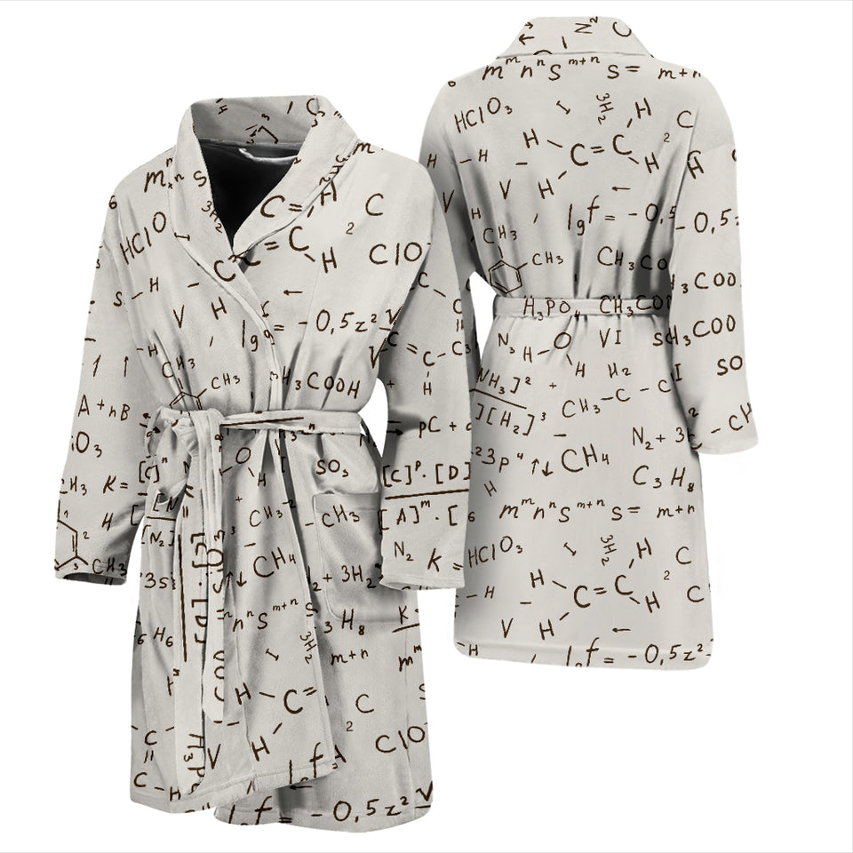 Chemistry Periodic Table Pattern Print Design 04 Men's Bathrobe