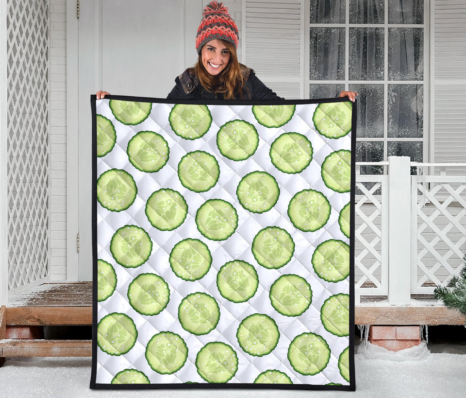Cucumber Slices Pattern Premium Quilt