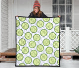 Cucumber Slices Pattern Premium Quilt