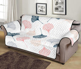 Black Gray Cream coral ginkgo leaves pattern Sofa Cover Protector