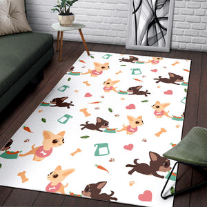Cute Chihuahua Puppie Pattern Area Rug