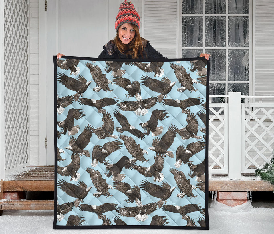 Eagle Pattern Print Design 01 Premium Quilt