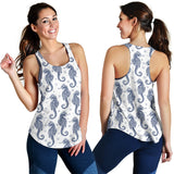 Seahorse pattern background Women Racerback Tank Top
