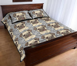 Happy pug pattern Quilt Bed Set