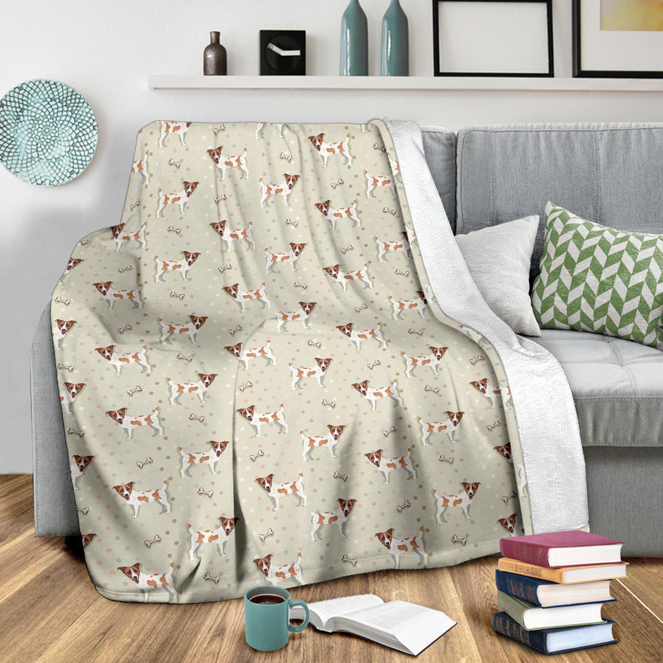 Jack Russel Pattern Print Design 02 Premium Blanket