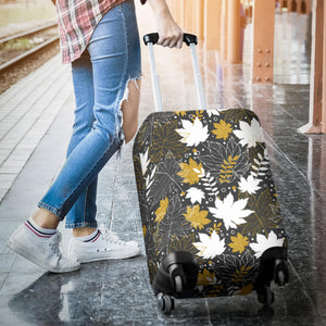 Beautiful Gold Autumn Maple Leaf Pattern Luggage Covers