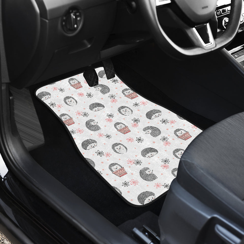 Hedgehog Pattern Print Design 02 Front Car Mats
