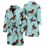Horses Running Horses Rider Pattern Men'S Bathrobe
