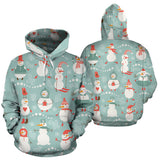 Cute Snowman Pattern Men Women Pullover Hoodie